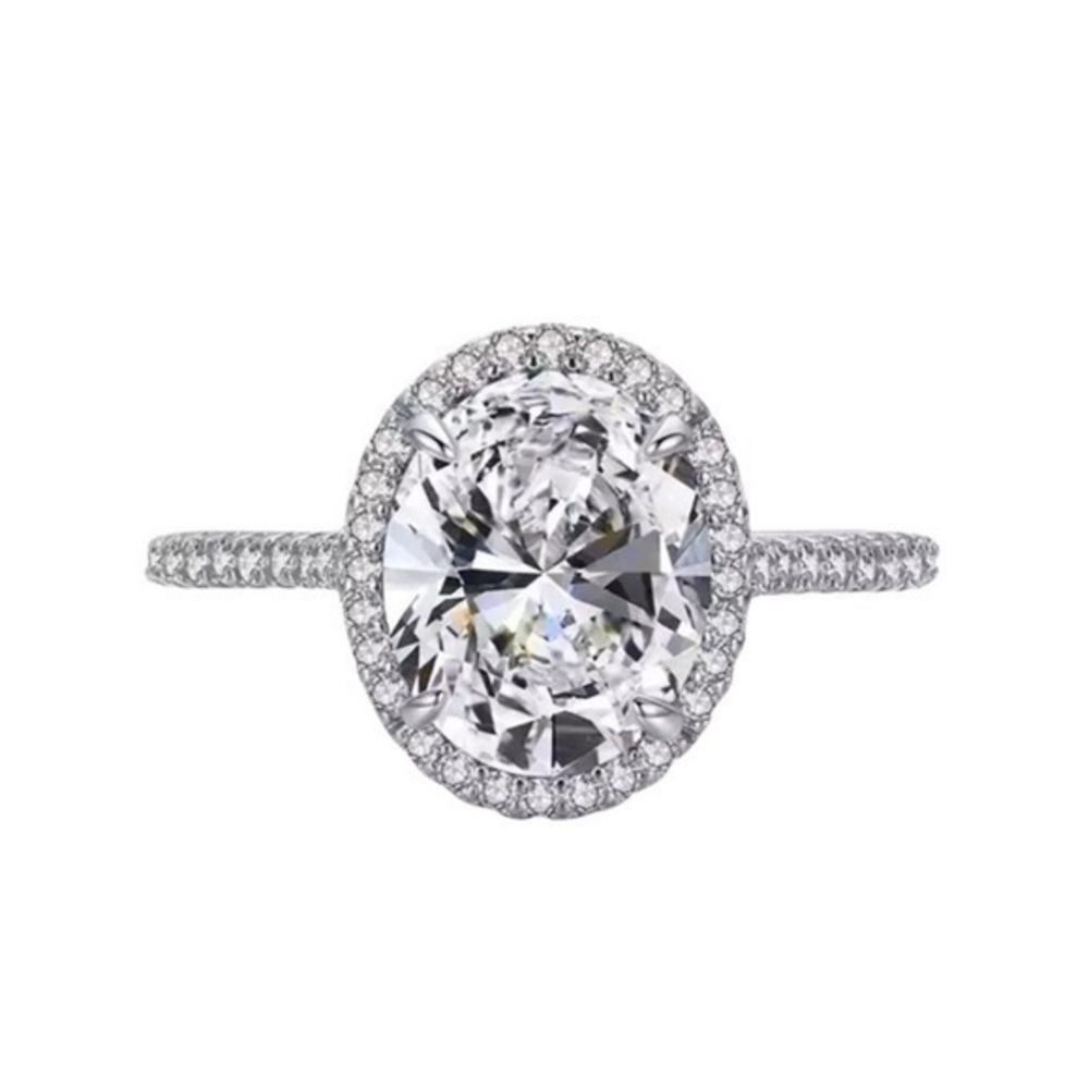 925 Sterling Silver Round Sparkling Cubic Zirconia Ring